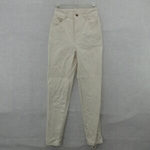Vintage Bongo Jeans Juniors 5 White High Rise Tapered 100% Cotton Made USA 90s